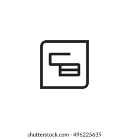 The letter C and B Monogram With Frame Square. Logo Design Template Black