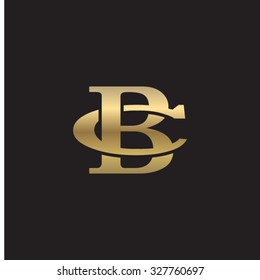 Letter C And B Monogram Golden Logo