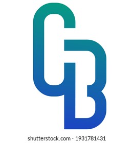 letter C and B monogrammed in blue colors