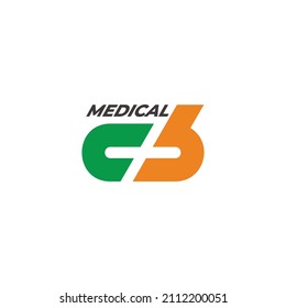 letra c b más logotipo de la cápsula de medicina vector