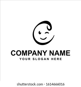 letter C baby logo vector