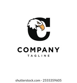 Letter C Bald Eagle Logo Icon Vector