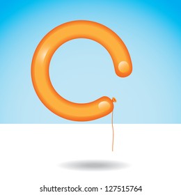 Letter C Balloon Font Alphabet EPS 8 vector, no open shapes or paths. Grouped for easy editing.