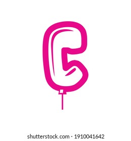 Logo, Symbol oder Design der Symbolvorlage im Stil der Letter C-Ballon-Schrift