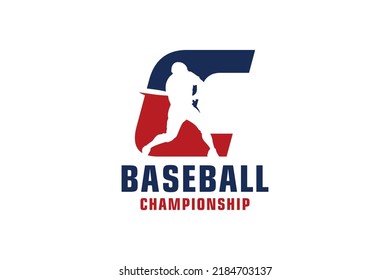 Letter C with Baseball Logo Design. Vector Design Template Elements for Sport Team or Corporate.