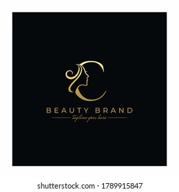 Letra C Cara De Belleza, Diseño De Logotipo De Salón De Pelo