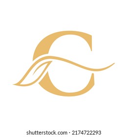 Letter C Beauty Flower Logo with Creative Concept Beauty, salon, Spa, Fashion and Yoga Sign
