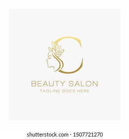 Letter C Beauty Salon Logo Design Vector Icon