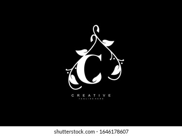 Letter C Beauty Shape Flower Monogram Logotype