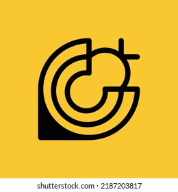 Diseño del logotipo de la línea de abee de la letra C