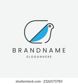 Letter C bird creative logo design vector template