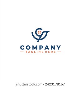 logotipo de propiedad inmobiliaria de letter c bird