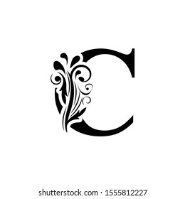 Letter C Black Flower Alphabet Beautiful Stock Vector (Royalty Free ...