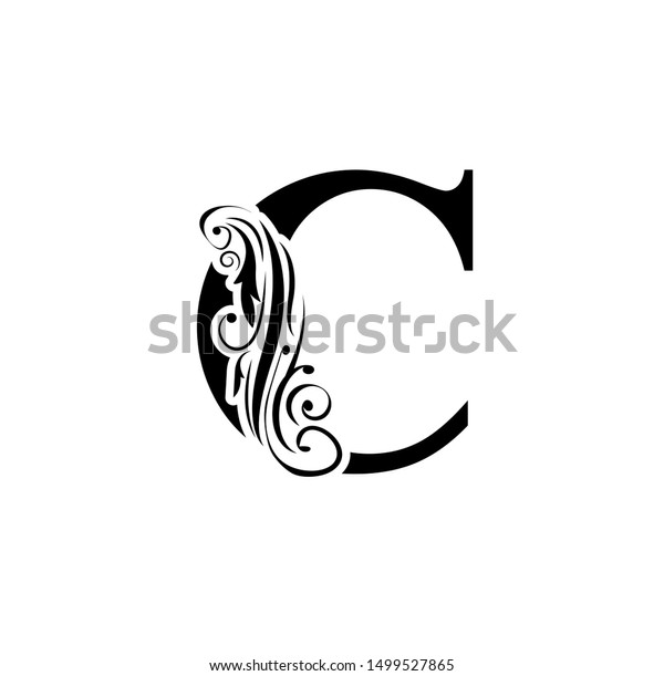 Letter C Black Flower Alphabet Beautiful Stock Vector (Royalty Free ...