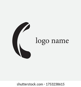letter c black illustration of creative logo design vector