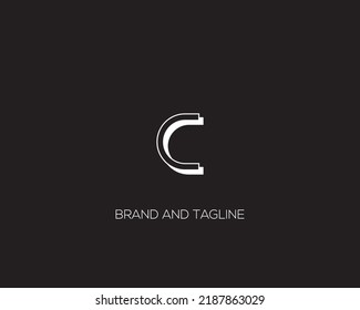 Letra C en el logotipo del vector negro