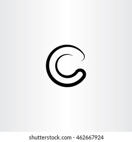 letter c black vector symbol element sign 