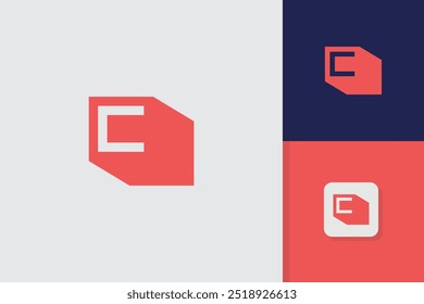 letter c block logo design vector template