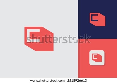 letter c block logo design vector template