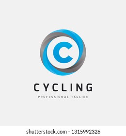 Letter C Blue Circle Logo Design - Vector File