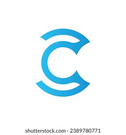 Diseño de gradiente azul de la letra C