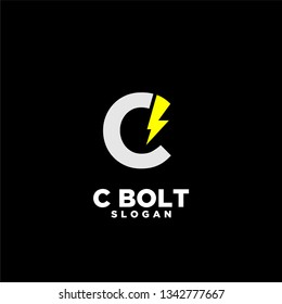 letter c bolt logo symbol icon vector designs illustration