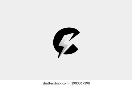  Letter C Bolt Logo Vector Design Icon Illustration