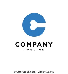 Letter C Bone Cute Logo Icon Vector