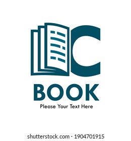 Buchstabe c mit Vorlagengrafik des Buches. geeignet für Bildung, Marke, Website usw.
