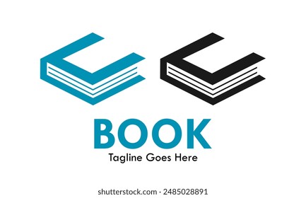 Letter c with books logo template illustration