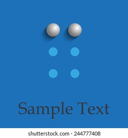 Letter C in Braille on blue background