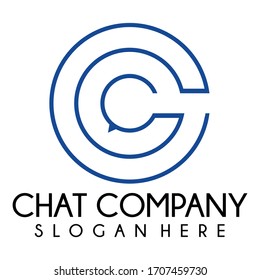 Letter C. Bubble chat design concept