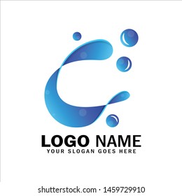 Letter C bubble vector logo template