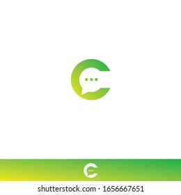Letter C With Buble Chat Logo Design