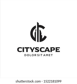 Letter C Building Logo Design Illustration. initial C Real estate  Logo Vector Stock