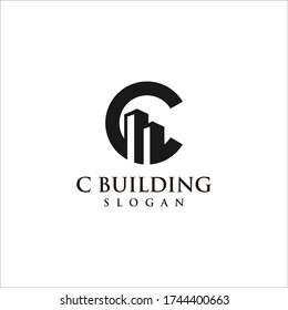 Letter C Building Logo Design graphic template