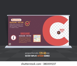 Letter C Business Theme Outdoor Banner Design, Advertising Vector Template 
