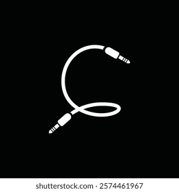 Letter C Cable Jack Logo Design Vector Icon Graphic Symbol Illustration