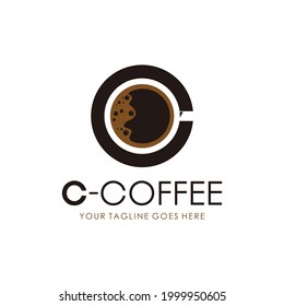 Letter C With Cafe Cup Mug Hidden Message Logo Design