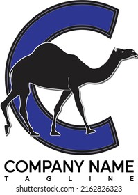 Letter C, Camel Abstract Logo Design