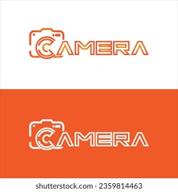letter c with camera logo design vector illustration template