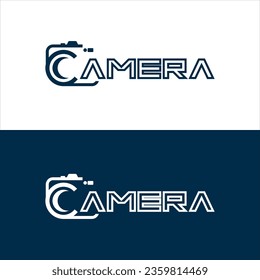 letter c with camera logo design vector illustration template