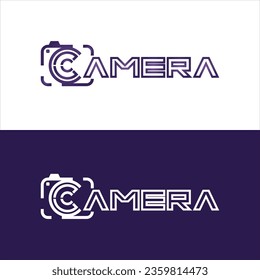 letra c con diseño de logotipo de cámara plantilla de ilustración vectorial