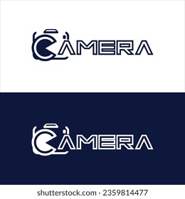 letter c with camera logo design vector illustration template