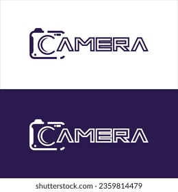 letter c with camera logo design vector illustration template