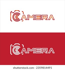 letter c with camera logo design vector illustration template