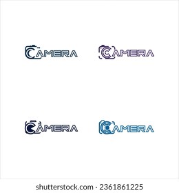 letra c con diseño de logotipo de cámara plantilla de ilustración vectorial