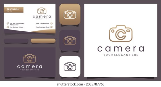 letter C camera logo. camera photography logo with letter C icon vector template