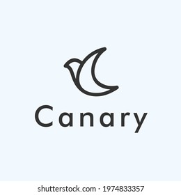 letter c with canary logo design vector illustration on white background