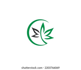 Letter C Cannabis Leaf, Marijuana And Hemp Oil Logo Design Vector Isolated Icon.